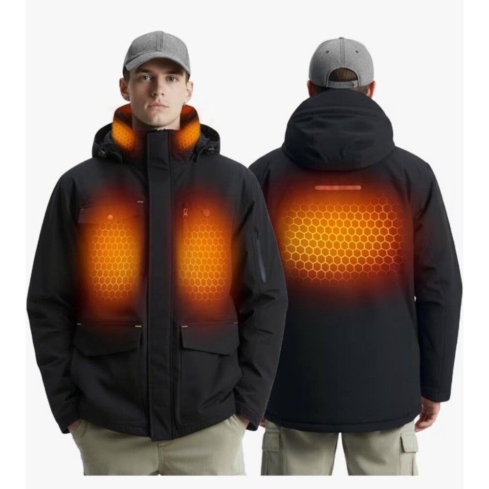 InoKraft Heated Jacket for Men with Rechargable Battery and USB-C Cable Medium